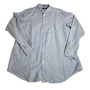Banana Republic Slim Fit Men's Linen Cotton Blend Button Down Shirt XL Blue